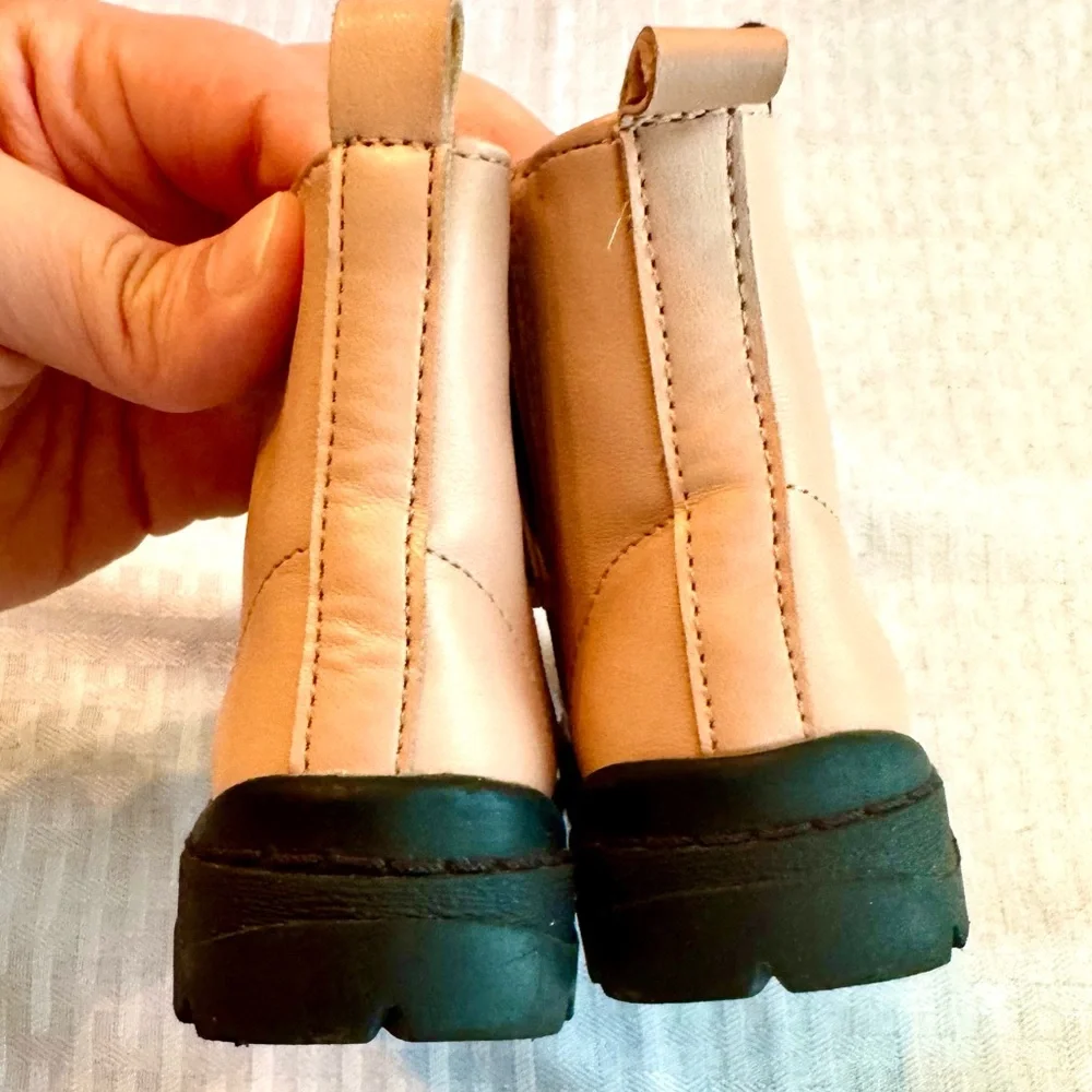 Zara Toddler‎ Combat Boots Pink Lace Up Lug Sole Girls Size 5 EU 21